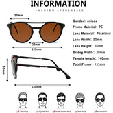 KERECSEN Retro Round Polarized Aviator Sunglasses Womens Mens Vintage Double Bridge Sun Glasses